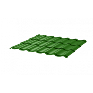 Металлочерепица Монтеррей СПК 0,45 Sunmatt RAL 6002 Зеленый лист