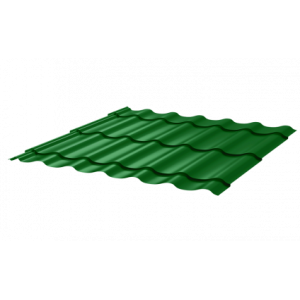 Металлочерепица Монтеррей Макси СПК 0,45 RAL 6002 Зеленый лист