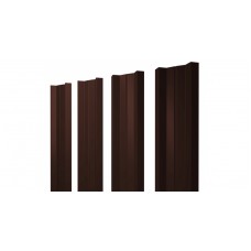 Штакетник М-образный А (Лобовая сторона) 0,5 GreenCoat Pural BT RR 887 шоколадно-коричневый (RAL 8017 шоколад)