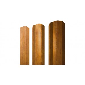 Штакетник М-образный фигурный А (Лобовая сторона) 0,4 Print Premium Golden Wood