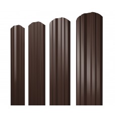 Штакетник Twin фигурный 0,5 GreenСoat Pural RR 887 шоколадно-коричневый (RAL 8017 шоколад)