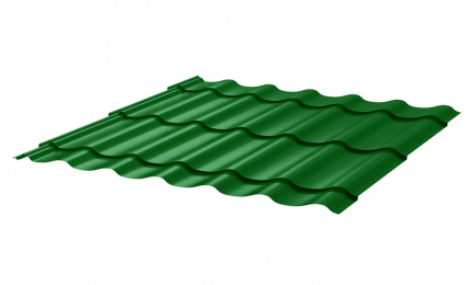 Металлочерепица Монтеррей Макси СПК 0,45 RAL 6002 Зеленый лист